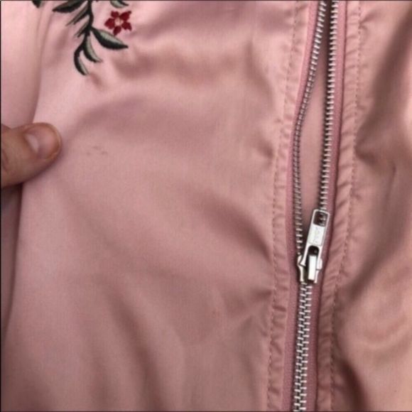Aqua Embroidered Pink Bomber Jacket - Picture 7 of 14